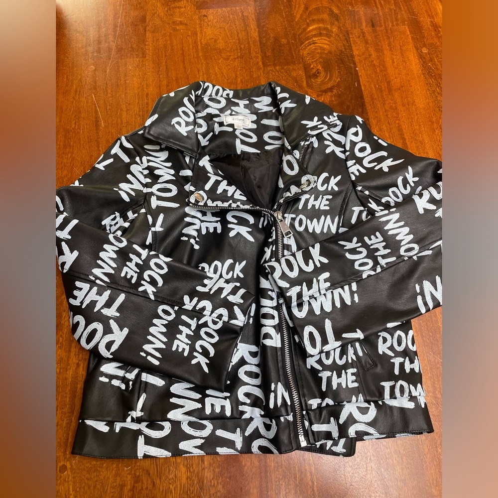 D-signed Disney faux leather jacket descendant large